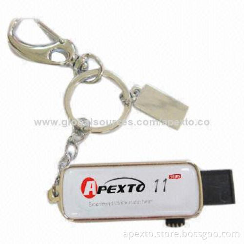 Retractable Plastic USB Flash Drive with Drop Rubber Logo, 512MB-32GB Capacity